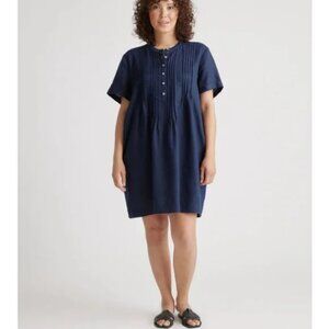 Quince 100% European Linen Short Sleeve Swing Dress - L